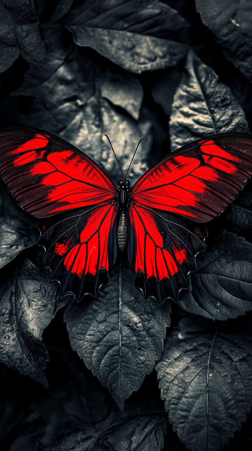 Captivating Red Butterfly Photos: Mobile Wallpaper Collection