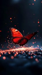 Charming Red Butterfly Image for Your Mobile Home Screen