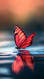 Free HD Red Butterfly Mobile Wallpaper for Stylish Phones