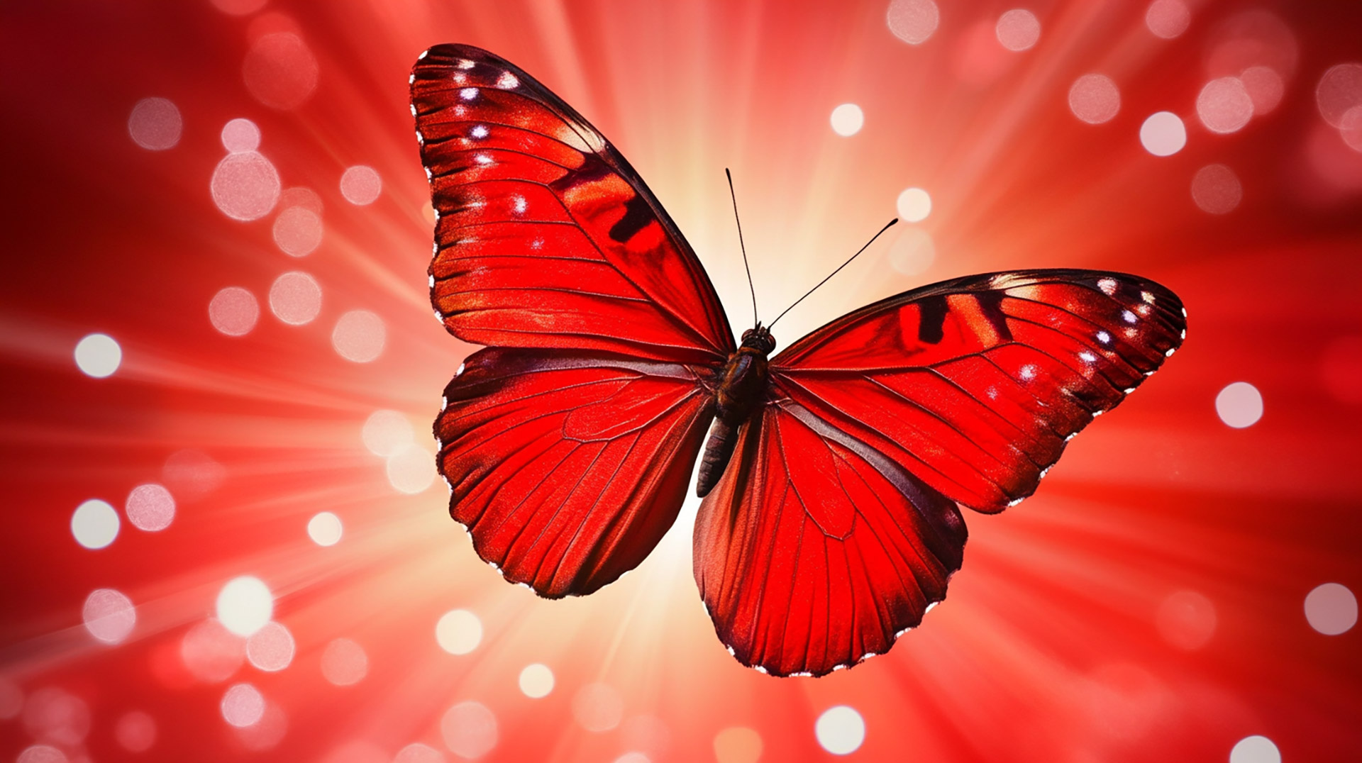 Colorful Red Butterfly Wallpaper For Desktop in Ultra HD