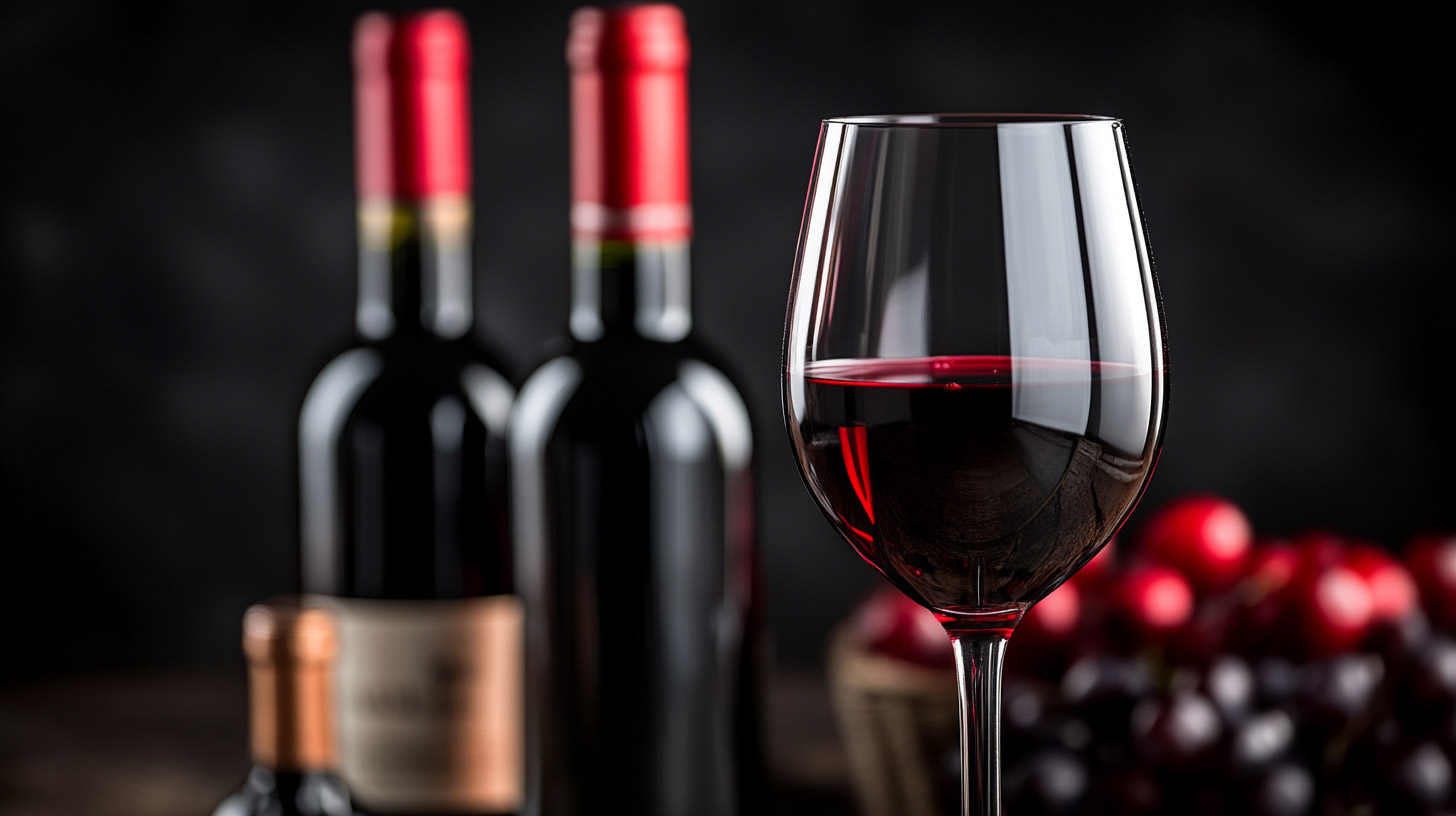 HD Wallpaper for Desktop: Elegant Red Wine Imagery