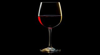 Stunning AI Wallpaper: Red Wine on Black Background