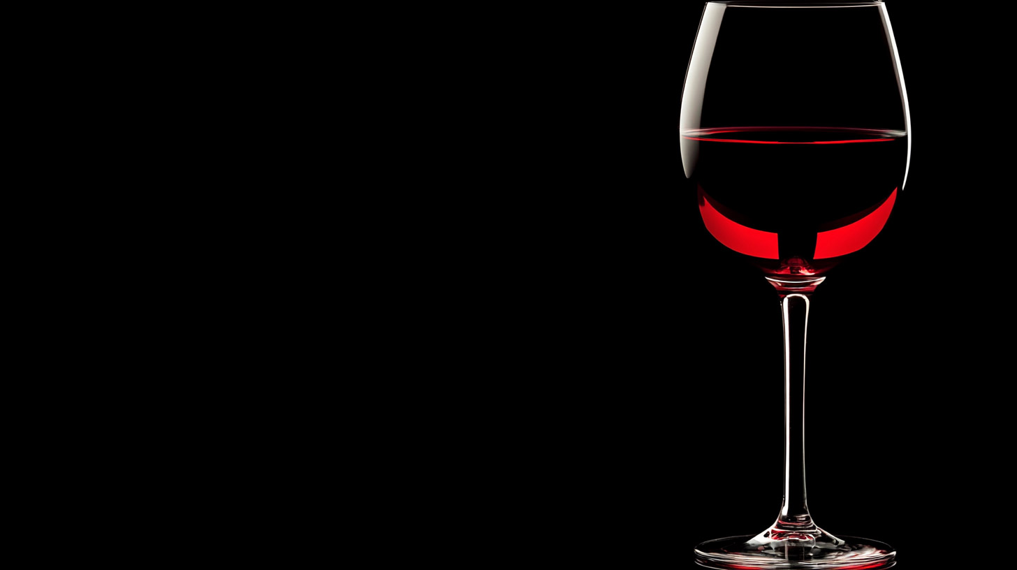 Elegant Red Wine Glass on Black Background HD Wallpaper