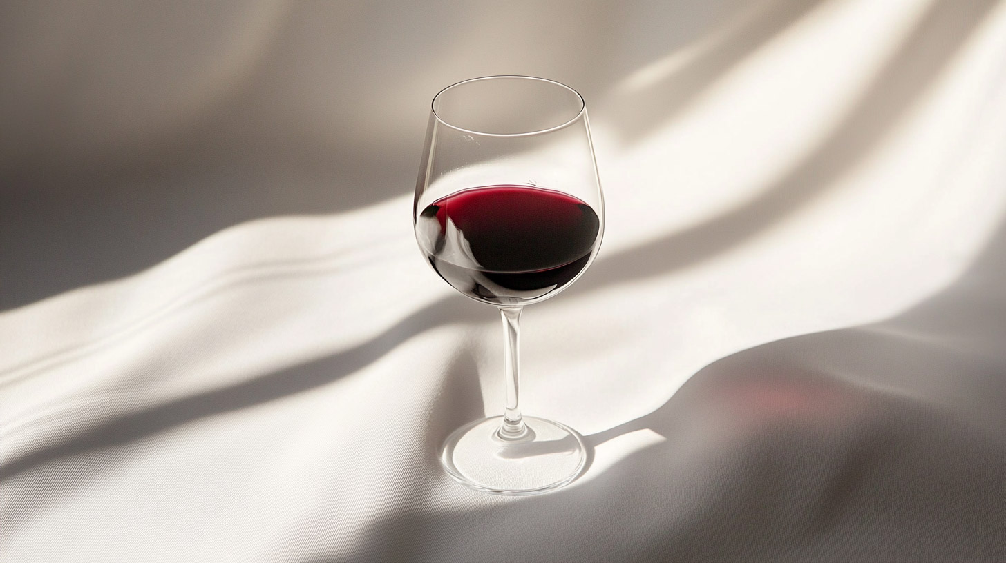 AI Wallpaper of Red Wine Glass on White Background