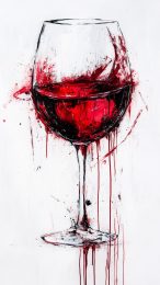 Beautiful Red Wine Picture on a White Background