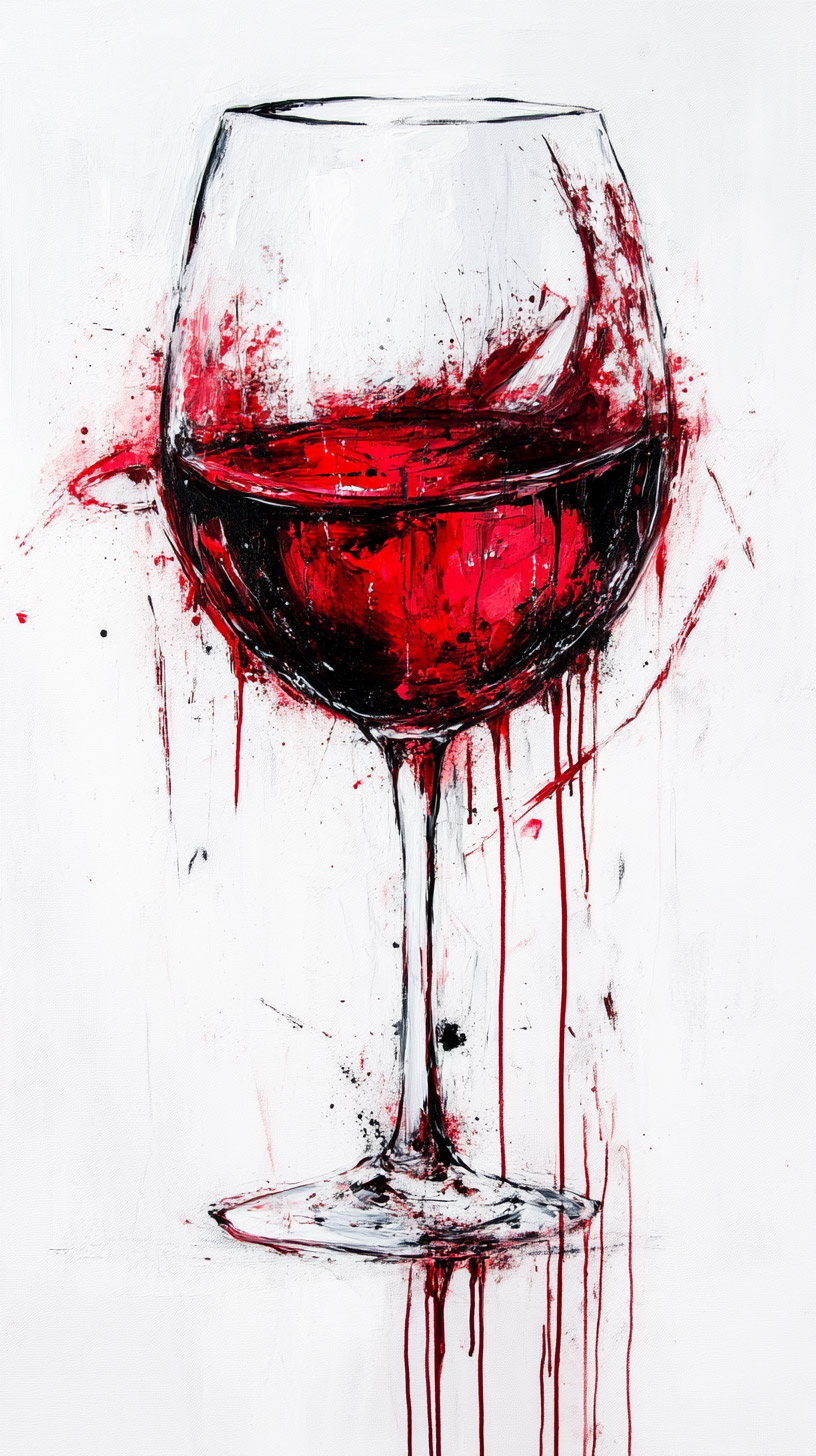 Beautiful Red Wine Picture on a White Background