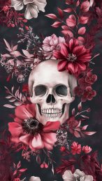 Unique Skull and Flowers Images for Android Background