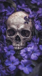 Stunning Purple Skull Background for Android Phones