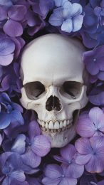 Unique Skull and Flower Image for iPhone Users