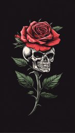 Skull Rose HD Mobile Wallpaper for iPhone and Android