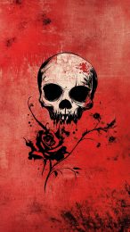 Digital Background: Skull-Rose Photo for Your Phone