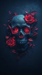 Free Download Skull-Rose Image for Mobile Devices