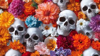 Ultra HD Skulls and Flowers Wallpaper for 4K and 8K