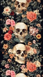 Unique Skulls and Flowers HD Backgrounds for Android