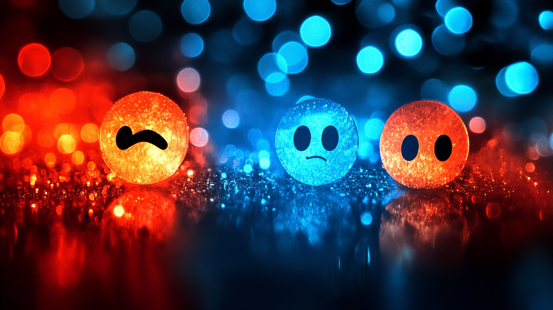 Stunning Digital Background: Happy and Sad Faces in HD