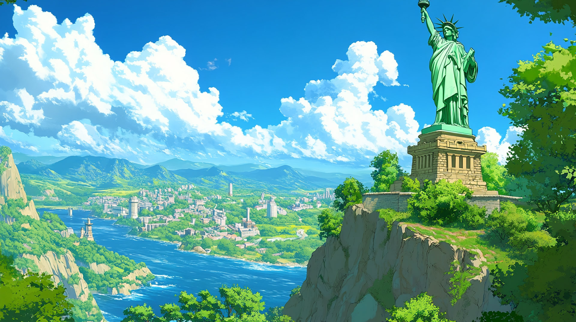 Free 4K Wallpaper of Statue of Liberty Aesthetic