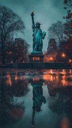 Vibrant Statue of Liberty Mobile Wallpaper for iPhone