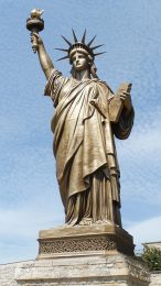 Beautiful Digital Background of Statue of Liberty at Night