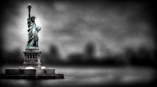 Elegant Black and White Statue of Liberty HD Pics