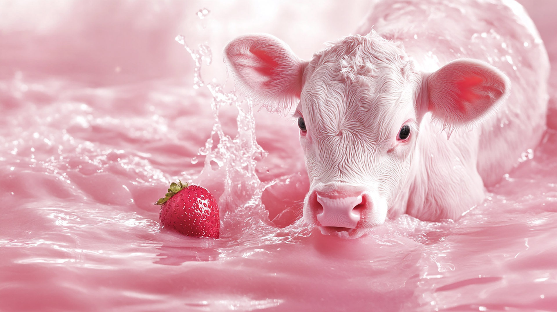 Vibrant Strawberry Milk HD Pics for Your Desktop