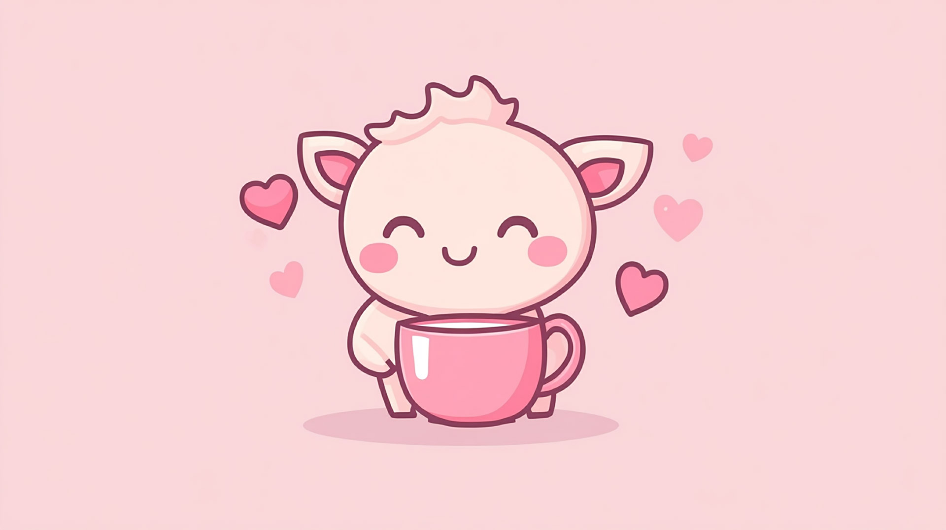 Stunning 4K Strawberry Milk Cute Cow Desktop Background