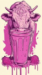 Aesthetic Pink Cow Wallpaper for Smartphones: Free Download