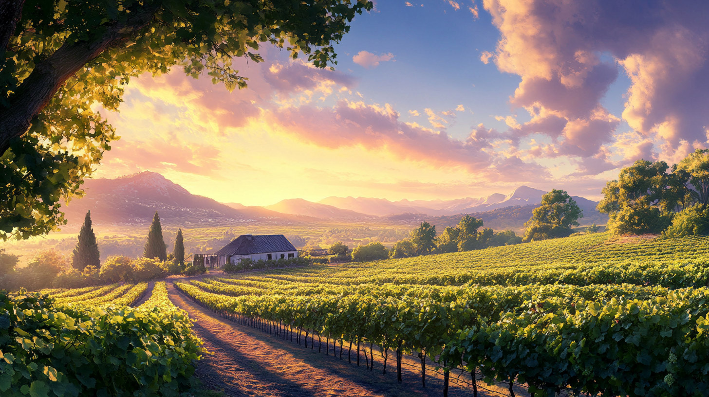 AI-Powered Vineyard Vines Wallpaper in 1920x1080 Resolution