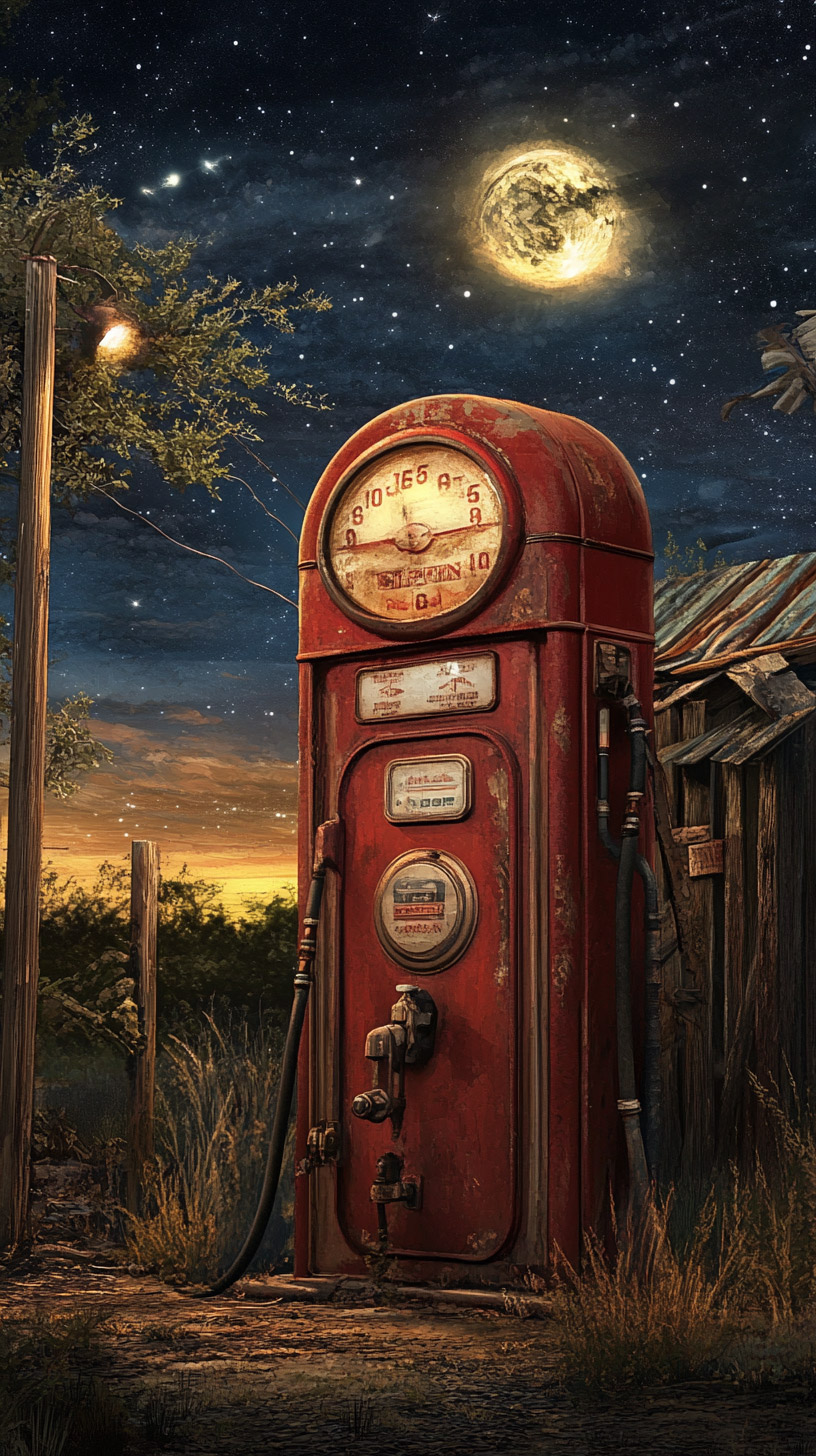 Vintage Gas Station Aesthetic Backgrounds for Mobile Devices