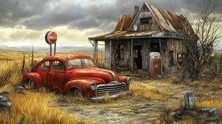 Retro Gas Station Wallpaper in 8K for Stunning HD