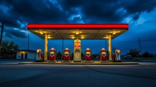 High-Quality Vintage Gas Station HD Wallpaper Collection