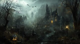 Vivid Halloween Scares: AI Wallpaper for PCs