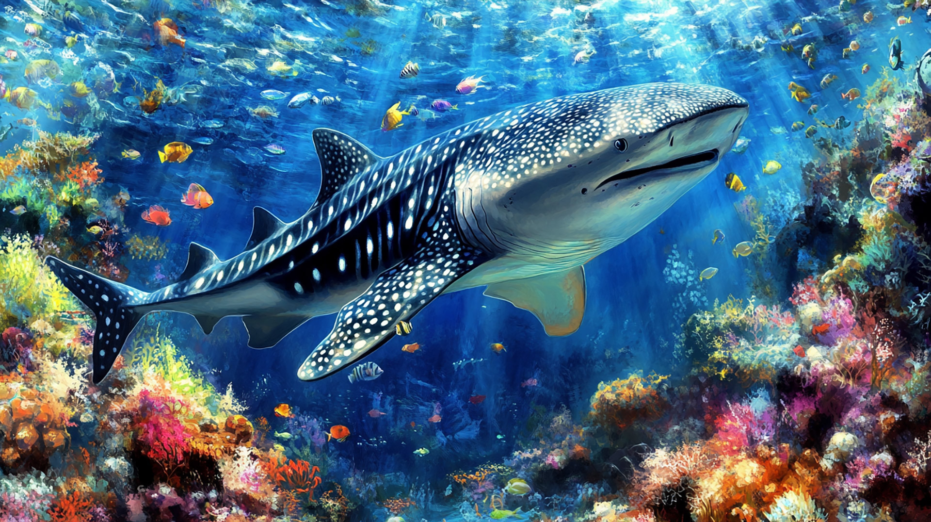 Stunning AI Whale Shark HD Wallpaper for Desktop