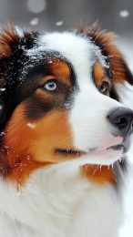 High-Quality Mobile Pictures of Winter Australian Shepherds