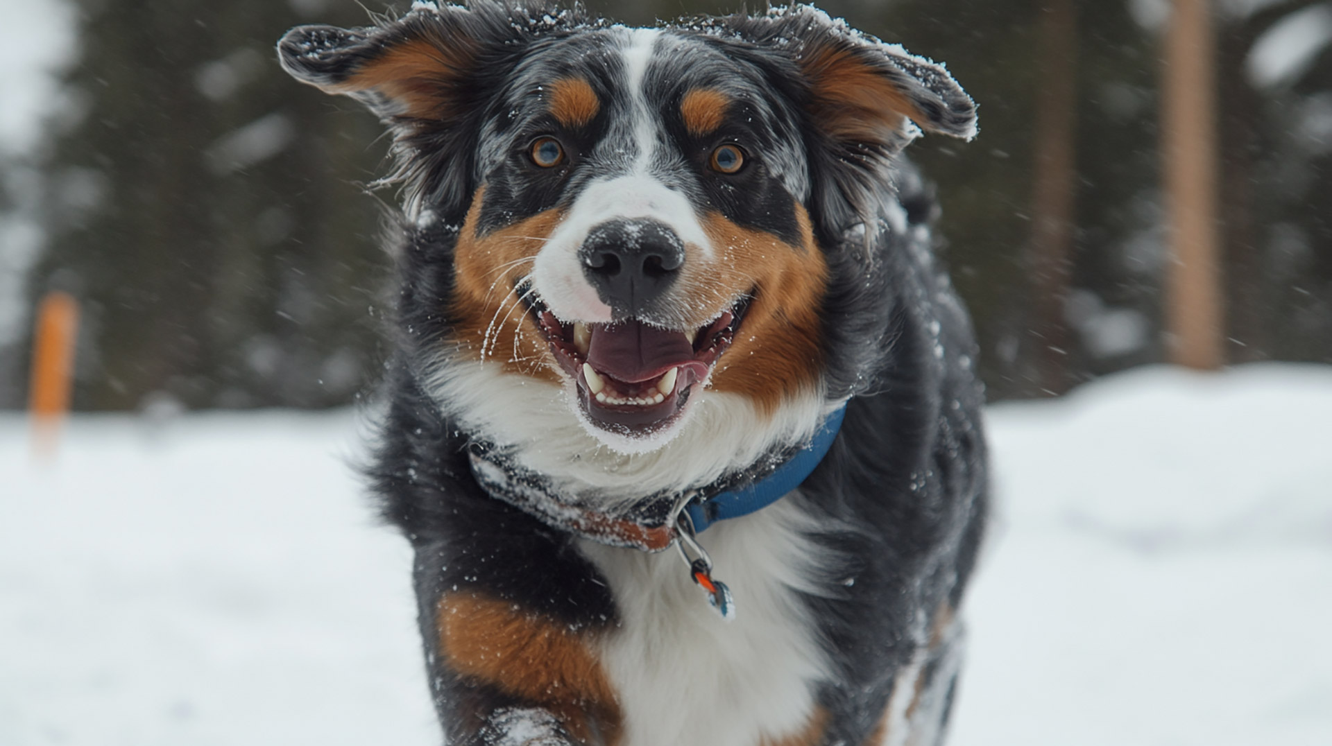 AI Generated Winter Australian Shepherd HD Wallpaper