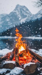 Free Winter Campfire Photos for Your Mobile Device