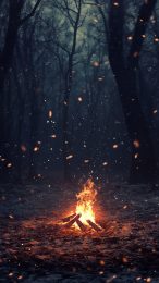 Download HD Winter Campfire Image for iPhone